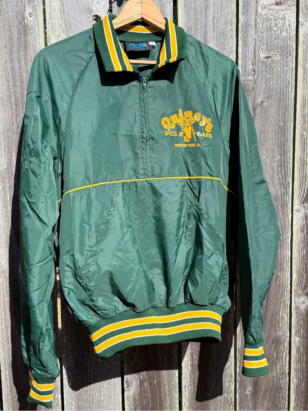 Vintage Quincy’s Rohnert Park California 1/4 Zip Nylon Windbreaker